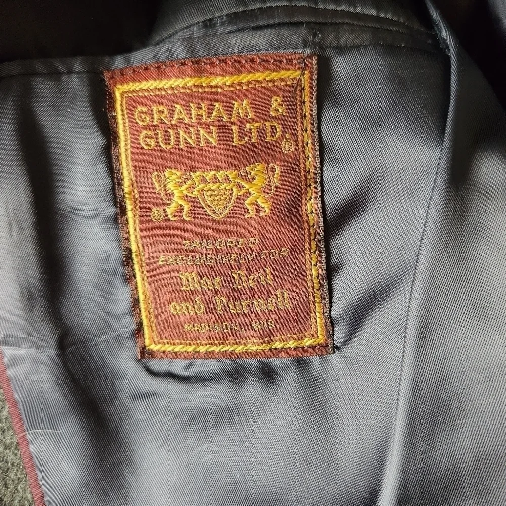 Graham & Gunn Vintage Union Made 100% Camel Hair Charcoal Gray Overcoat-Size 42